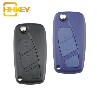 China ABS & Metal 2 Buttons 433 Mhz Flip Folding Car Key Fob Remote Key For FIAT PANDA IDEA PUNTO STILO Black/Blue for sale