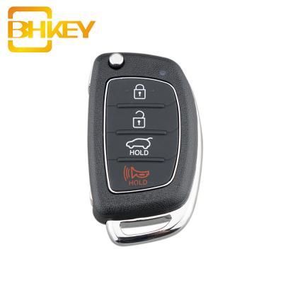 China ABS + Metal 4 Buttons Flip Folding Car Entry Key Case Shell Fob Remote Key For HYUNDAI Santa Fe (ix45) for sale