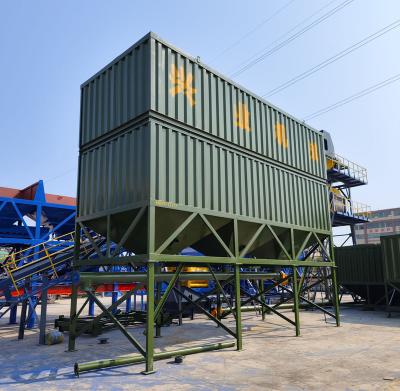 China Automation Cement Fly Ash Storage Silo Horizontal Cement Concrete Silo With Horizontal Screw Conveyor for sale