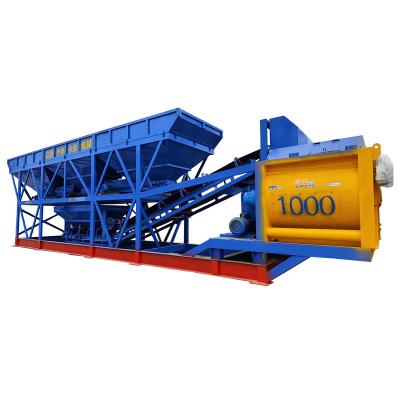 China Roads Free-base Portable Concrete Mixer Machine Forced 60 m3/h Concrete Mixing Plant in China for sale