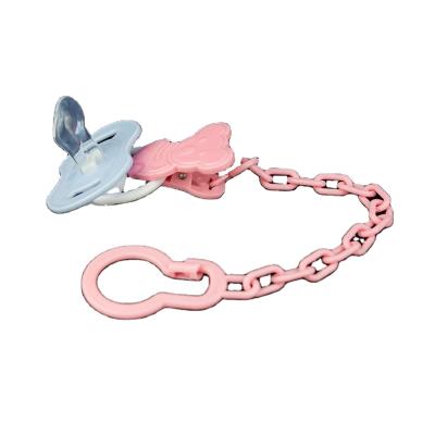 China Wholesale BPA Free Hot Sale Babies Teether Food Grade Cute Baby Bites Pacifier With Clip Chain for sale