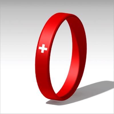 China Eco Friendly Products Custom Flag Silicone Dongguan Striped Silicone Wristband for sale