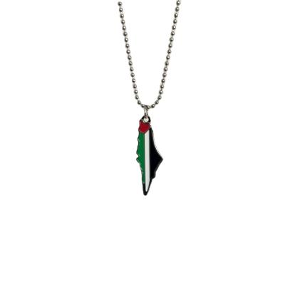 China 2021 Environment Friendly New Latest Style Custom Made Trend Palestine Flag Necklace for sale