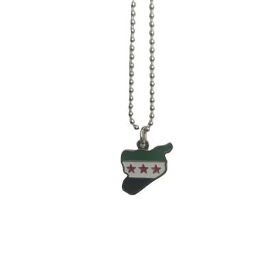 China 2020 Environment Friendly Latest Style Custom Trend Syria Flag Necklace for sale