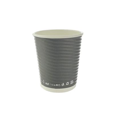 China Disposable Heatproof Coffee Tea Takeaway Paper Cups With Diagonal Stripe for sale