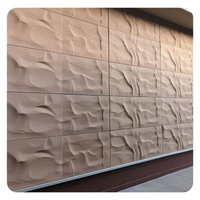 China Modern Decorative Waterproof Building Material GRC Effect Cladding Wood Like Wall Panels For Casinos for sale