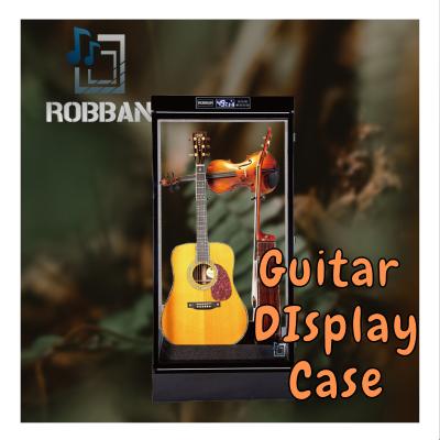 China Custom Acoustic Hard Neck Double Display Humidor Fiberglass Alloy Guitar Gun Case Classic Electric Guitar Storage Box for sale