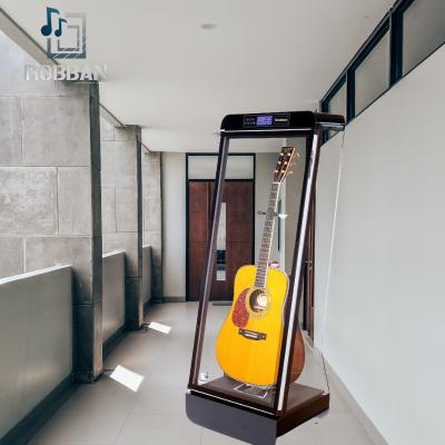 China Free Standing Soft Alloy Guitar Display Case Glass Acoustic Guitar Wall Mounted Display Case for sale