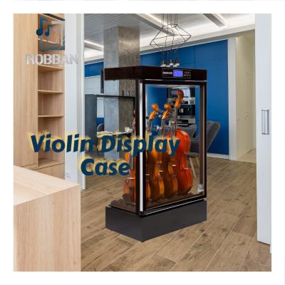 China Alloy Violin Display Stand Violin Showcase Guitar Cabinet 2x12 Transparent Empty Humidity Control Box for sale