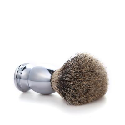 China Shiny Metal Handle Best Shaving Brush RTS Color Silvertip Chrome Badger Hair Shaving Brush For Barber Shop for sale