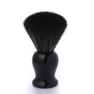 China Private logo shaving brush classic style silvertip harass hair knots with black resin handle shaving brush for barber tools for sale