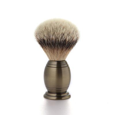 China Pure Badger Hair Luxurious Shaving Brush Man Shaving Beard Brush With Classic Bronze Metal Handle for sale