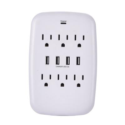 China High Speed ​​Wall Mount Surge Protector Socket Outlet With 4 USB Charging Ports for sale