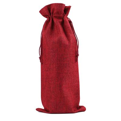 China Factory Wholesale Handled In Stock Burgundy Wine Promotional Canvas Bag for sale