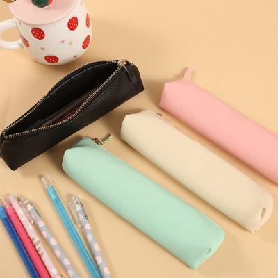 China Schools & Offices Factory In Stock Colored Pu Leather Pencil Case Bags For School for sale