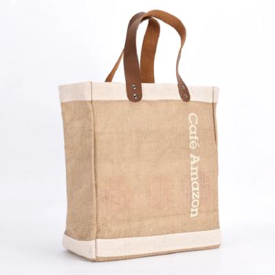 China Cheap Price Custom Logo Eco Friendly Nature Handled Jute Hemp Jute Sack Organic Packaging for sale