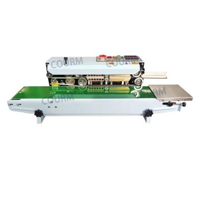 China Automatic continuous food aluminum foil paper pouch PVC Membrane Bag Film packaging heat seal sealer plastic bag sealing machine for sale