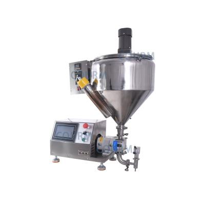 China Custom semi automatic single head paste filling machine with stainless steel luxury full link heating insulation conical hopper for sale