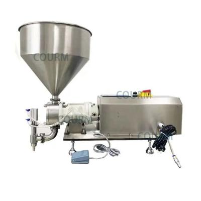 China Semi automatic vertical mixing paste tomato chili paste soap paste cream mixing filler with mixing hopper for sale