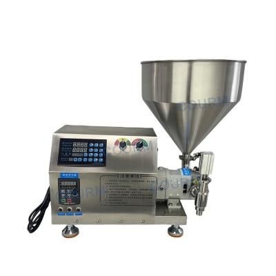 China Semi automatic rotor pump tomato beef hot pot bottom material thick soup bottom particle liquid quantitative filling machine for sale