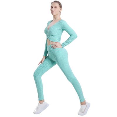 China Highest Quality Stylish Polyester Breathable Material Breathable Sexy Female Yoga Sets for sale