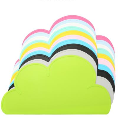 China 47.5*27cm Waterproof Silicone Placemat Bar Mat Baby Kids Cloud Shaped Plate Mat Table Mat Set Home Kitchen Pads for sale