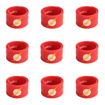 China Cheap custom printed rubber silicone slap bracelet, silicone slap wristband ,silicone slap bands for sale