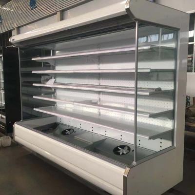 China Single-temperature Supermarket Commerical Open Double-air curtain multidecks food chillre showcase for sale