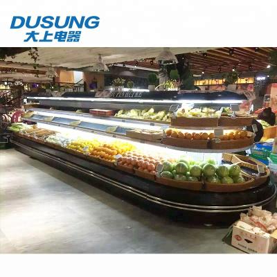 China Hot Sale Single-temperature Durable Supermarket Freezer Display Semi-vertical Round Island for sale