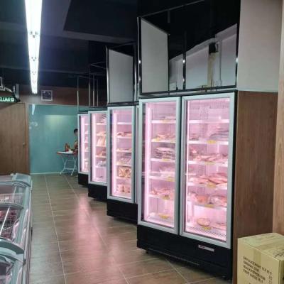 China Double-temperature eco-friendly upright commercial showcase glass door refrigerator for sale for sale