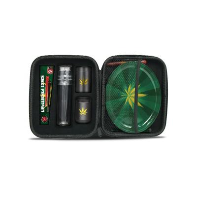 China Metal/ABS Plastic/Glass/Paper 6 in 1 Smoking Grinder Rolling Tray Ashtray Smoking Pipe Smoking Accessories Sets Gift Box Set for sale