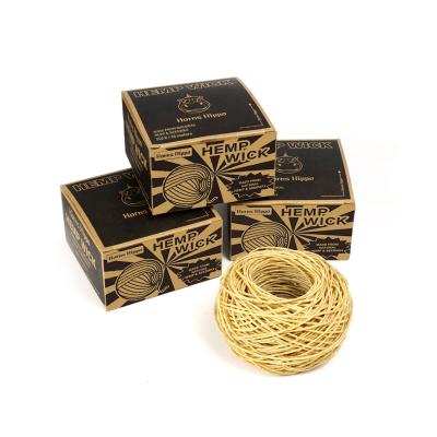 China Wholesale Custom Natural 100% Organic Natural Hemp Wax Wick Ball Rope 197ft Natural Hemp Wax Wax Liner Coating Rope Hemp Hippo Horns Tag Hemp Wick Ball for sale