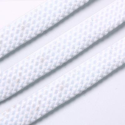 China OEM Round Colored Flat Tubular Cotton White Shoe Lace for sale