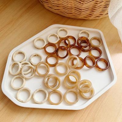 China 2022 New Arrival TRENDY Resin Ring Fashion Acrylic Irregular Marble Pattern Resin Rings For Women Girls Jewelry for sale