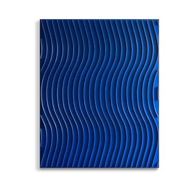 China Minimalist 3D Mixed Media Wood Art Blue and White Home Decor Decoration for Home Wall Art Wall Decor Hotels for sale