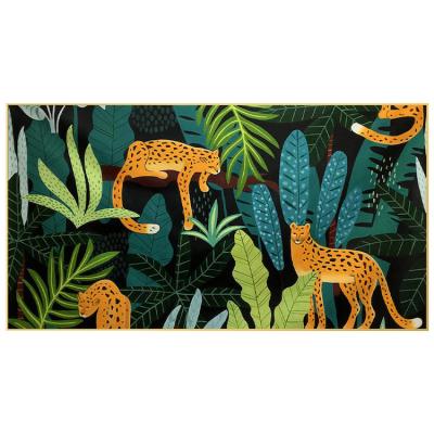 China American Style Forest Plants and Leopards Hand Paint Canvas Art Decorations for Home Decor Wall Decor for sale