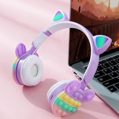 China Latest Headband Rainbow Gaming Noise Canceling Wireless Headset Earphone With Bubble Popping for sale