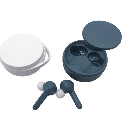 China Tonghan Perfect Factory New Sound Custom Mini Earbuds Case With Hanging Ear T19 TWS V5.0 Sliding Cover Earbuds for sale