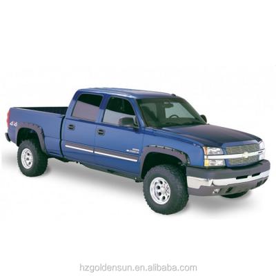 China Plastic Fender Flares 03-06 Chevy Silverado Pocket-Riveted Style Black 4pcs Set for sale