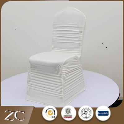 China Spandex ruffle with new style factory direct drapery party white spandex cover chair for sale