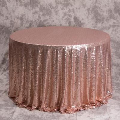 China Oilproof Polyester Wholesale Sequin Tablecloth Round Cover for sale