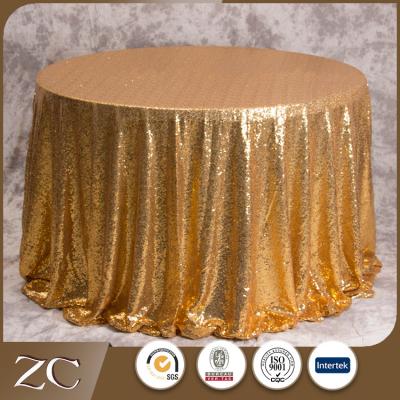 China Wholesale Hot Selling Waterproof Gold Sequin Wedding Good Price Tablecloth for sale