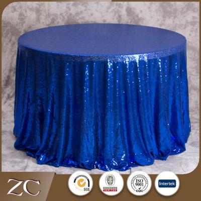 China Shield Elegant New Design Party Wholesale Blue Sequin Table Clothes for sale