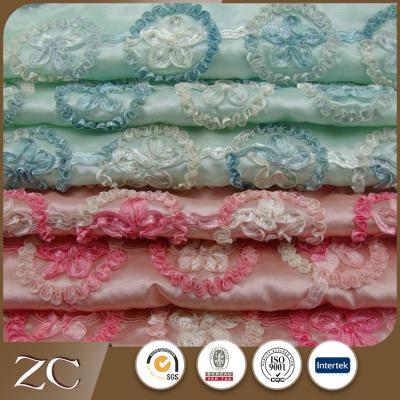 China Viable China Supplier Cheap Custom Wedding 3d Flower Lace Tulle Fabric for sale