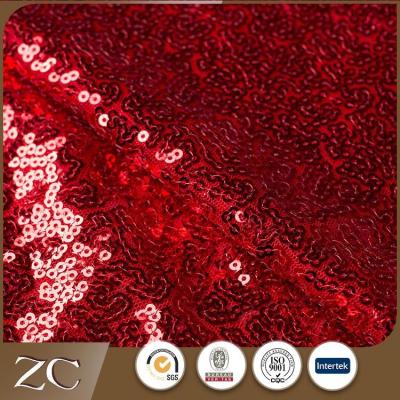 China Best Sale Dustproof Custom Red Wedding Wholesale Sequin Fabric New for sale