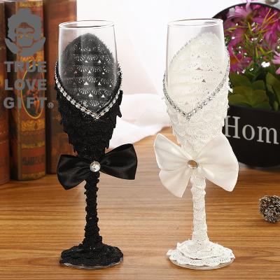 China Wholesale Custom Classic Vintage Crystal Red Wine Glass Goblet Cup From Europe With Wedding Dress Stemmed Champagne Glasses for sale