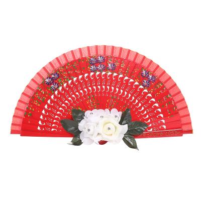 China Middle East Customized Solid Color Handmade Lace Hand Held Folding Fan For Dance Or Home Decor Wedding Favors for sale