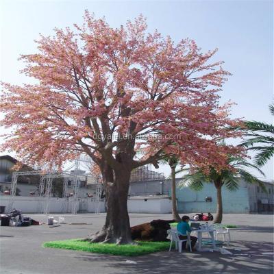 China 10 meters fiberglass artificial cherry tree with five trunks, decoration for the garden for sale