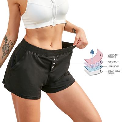 China Breathable Period Workout Shorts Leggings Yoga Abbreviation Women Gym Fitness Shorts With Pockets for sale