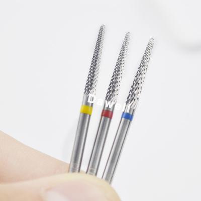 China Stainless Steel Small Barrel Soft Top Nail Bite Drill Bit For Nail Art for sale